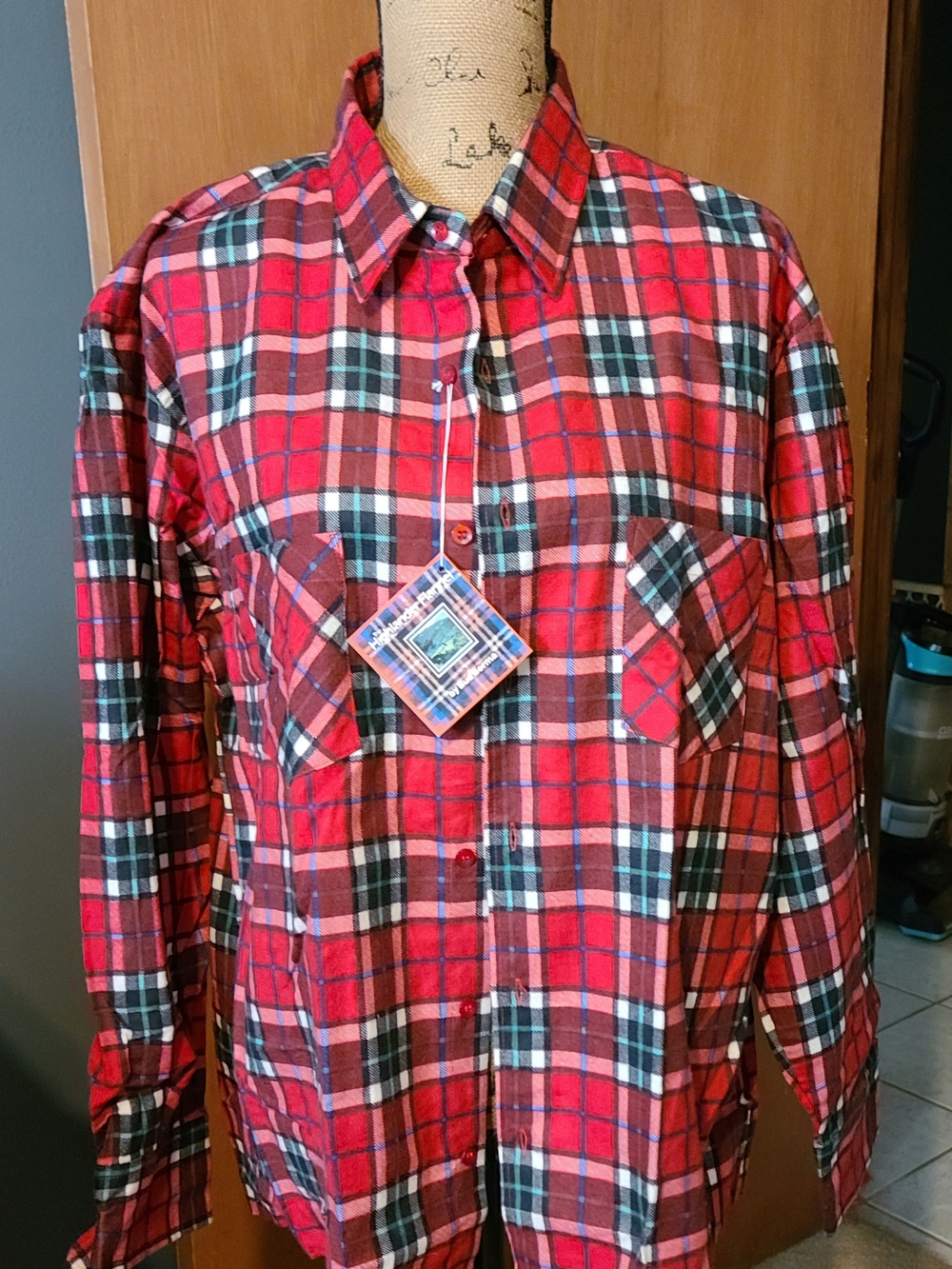 Bud Berma The Highlander Flannel Red Plaid Button-Up Shirt